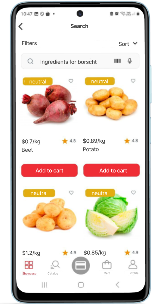 Europa hypermarket search screenshot